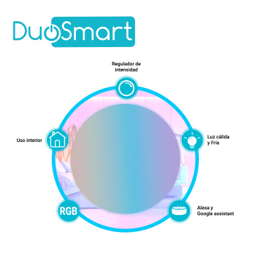 LAMPARA DE TECHO INTELIGENTE MULTICOLOR RGB WIFI 2.4GHZ compatible ALEXA, GOOGLE HOME